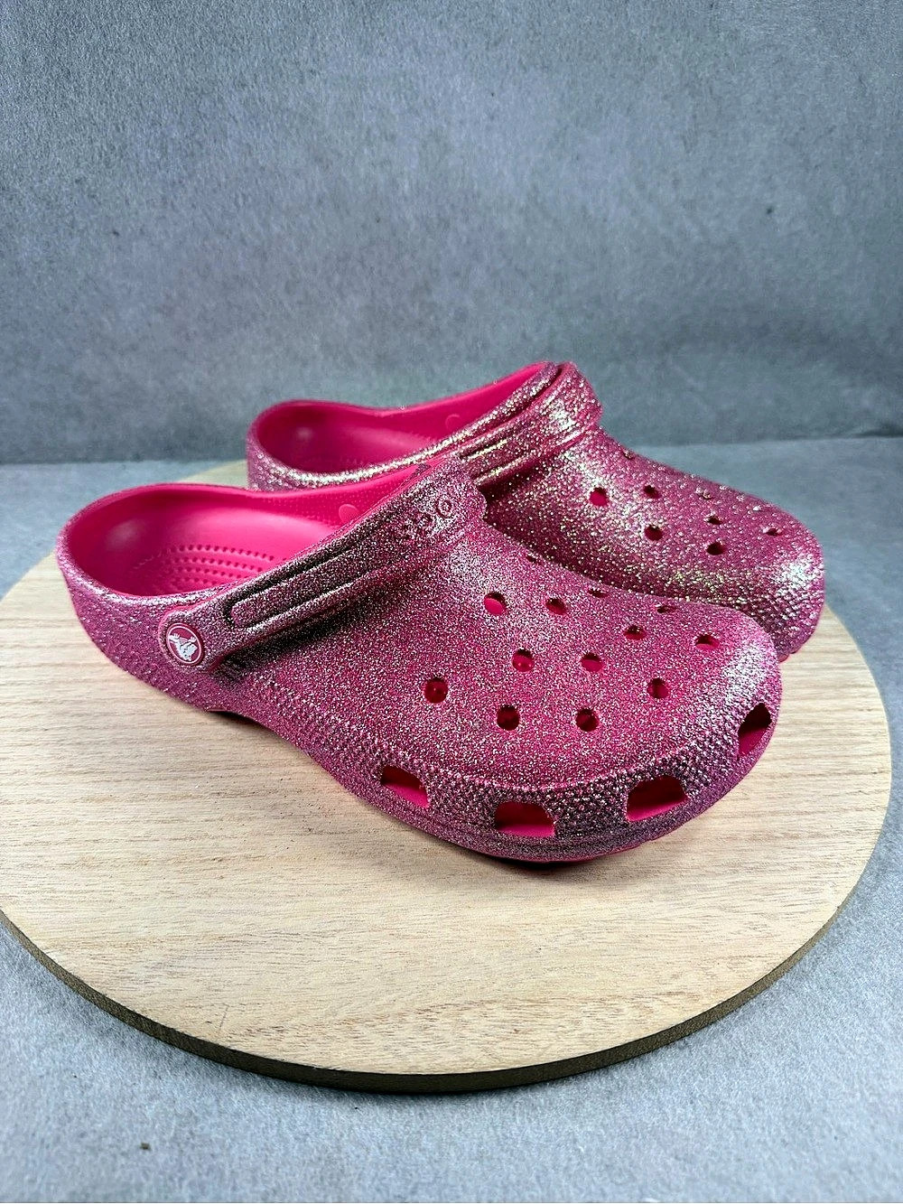 Crocs Classic Glitter Clog Pink Women’s 10 Men’s 8 Sparkle Shoes